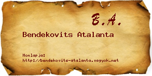 Bendekovits Atalanta névjegykártya